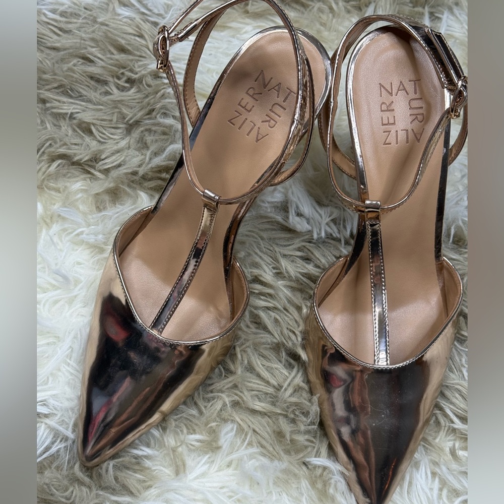 Naturalizer Astrid Pointed Toe Heels in Rose Gold